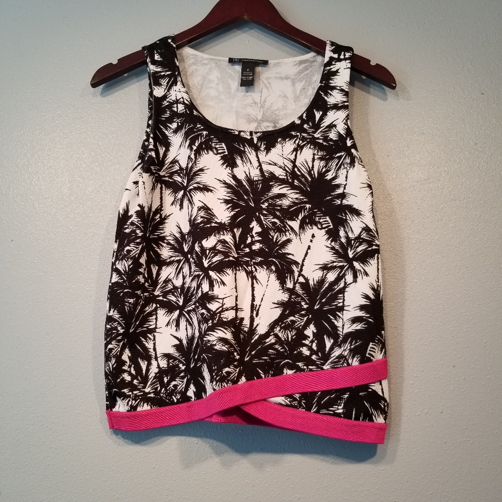 INC International Concepts Palm Tree Blouse